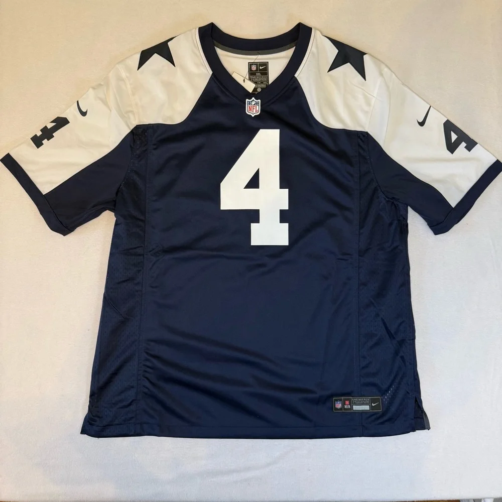 Nike Dak Prescott #4‎ Cowboys Jersey XXL Navy NFL Game Jersey NWT